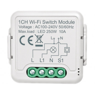 Interrupteur WiFi Compatible avec Interrupteur et bouton-poussoir  Conventionnel - Ledkia