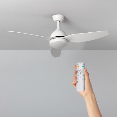 Ventilateur de Plafond LED Extérieur Woolworth Blanc 127cm Moteur DC