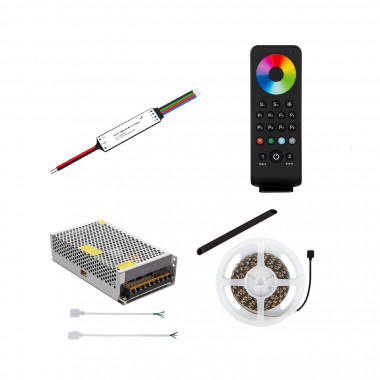Product of RGB LED Strip 10mm Wide with 24V 60LED/m 5m Wireless Controller and Power Supply IP20 