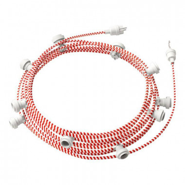 Guirlande Extérieure Lumet System 12.5m avec 10 Douilles E27 Blanche Creative-Cables CATE27B125