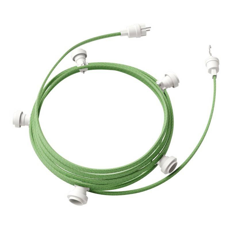 Product van Licht Slinger Outdoor Lumet System 7,5m met 5 E27 Fittingen Wit Creative-Cables  CATE27B075