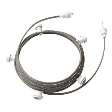 7.5m Lumet System Outdoor Garland with 5 E27 Lampholders in White Creative-Cables CATE27B075