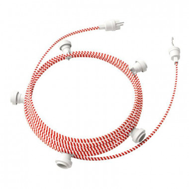 7.5m Lumet System Outdoor Garland with 5 E27 Lampholders in White Creative-Cables CATE27B075