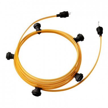 7.5m Lumet System Outdoor Garland with 5 E27 Lampholders in Black Creative-Cables CATE27N075