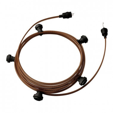 7.5m Lumet System Outdoor Garland with 5 E27 Lampholders in Black Creative-Cables CATE27N075