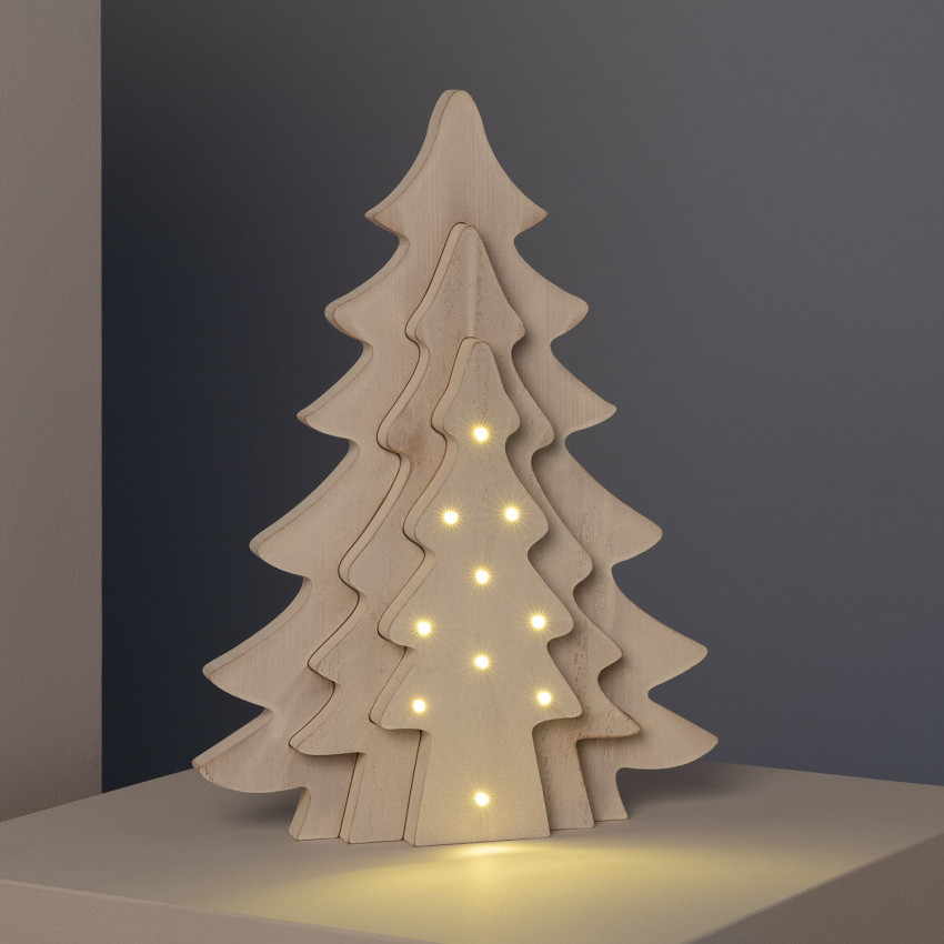 Prodotto da Albero di Natale LED Legno a Pile Kolm