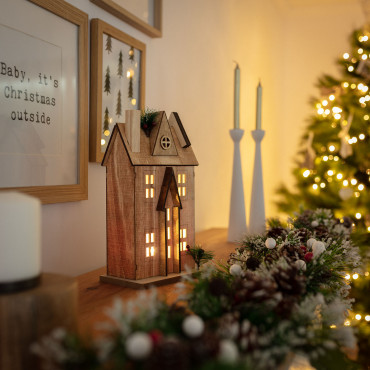 Casetta di Natale LED in Legno Rumah - Ledkia