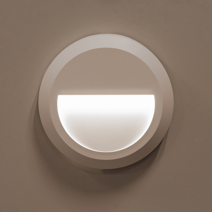 Product of 1W Edulis Round Surface Outdoor LED Wall Light in White