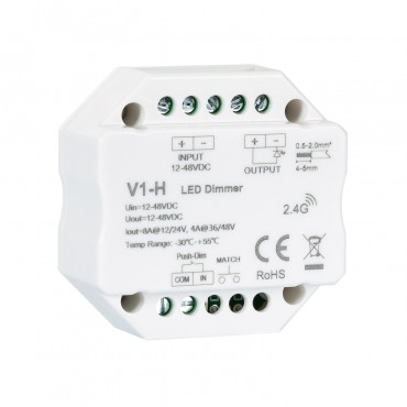Variateur à bouton-poussoir pour bandes LED de 12v à 24v (dc). 8e