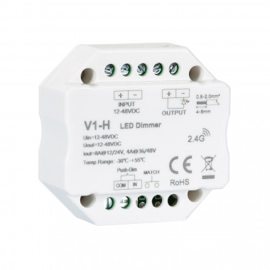 LED-Dimmer RF 12/48V  für einfarbige LED-Streifen Kompatibel mit Schalter