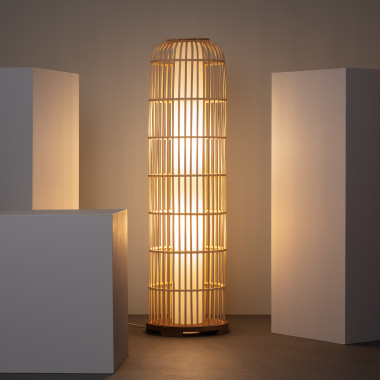 Tall bamboo store lamp