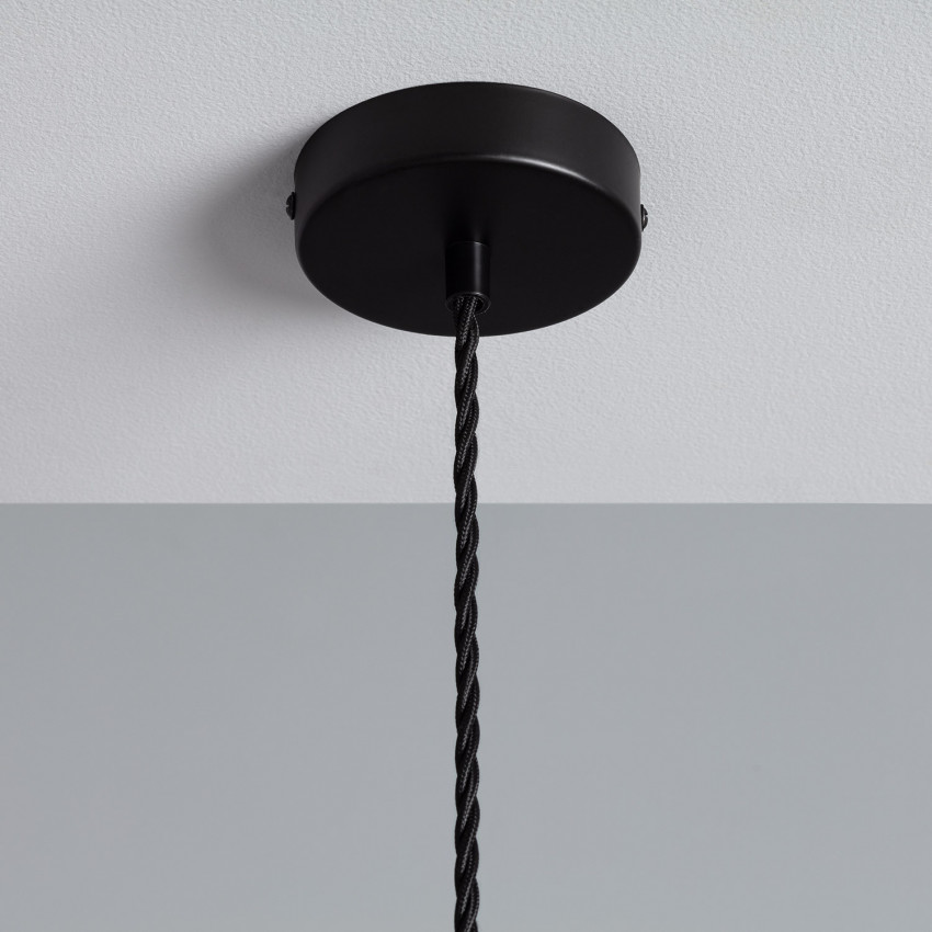 Product of Braided Textile Cable Pendant Lamp Holder with Black Lampholder 