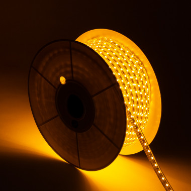 LED Strip geel 50m 220V AC SMD5050 60 LED/m In te korten om de 100cm