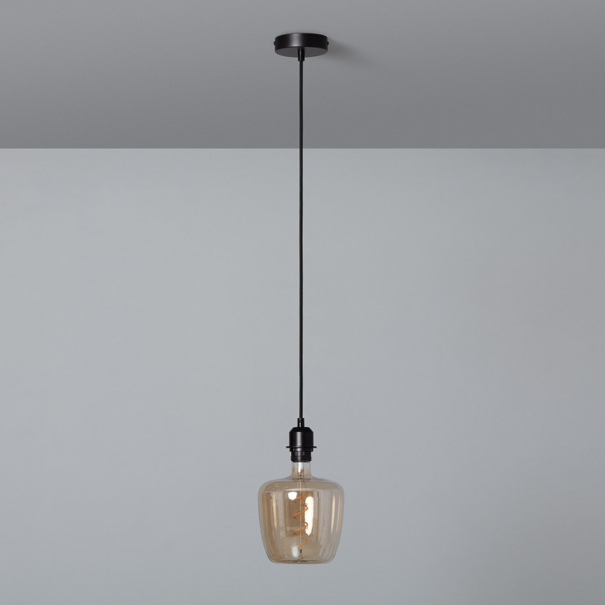 Product of Lamp Holder for Pendant Lamp with Natural Black Textile Cable