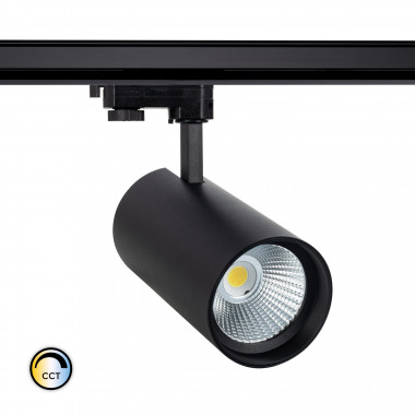 30W New d'Angelo CCT LIFUD LED Spotlight for Three Circuit Track in Black (CRI 90)