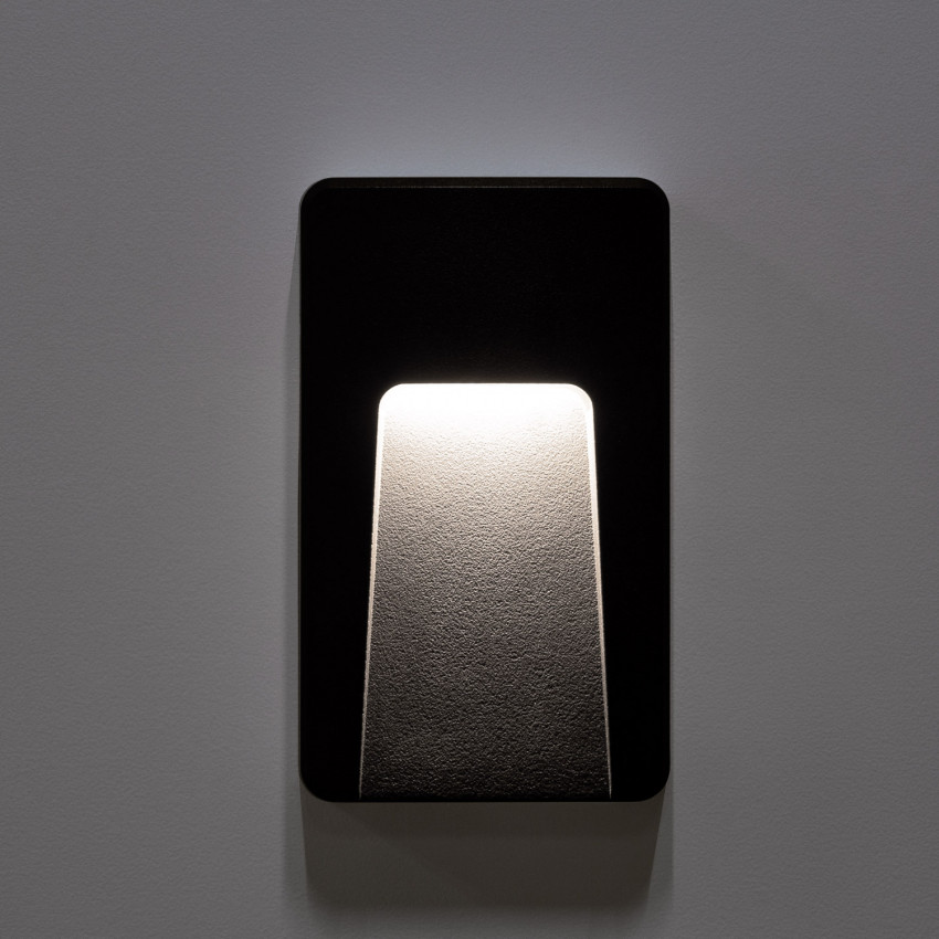 Product van Wandlamp Outdoor LED 3w Opbouw Rechthoekig zwart Joy 
