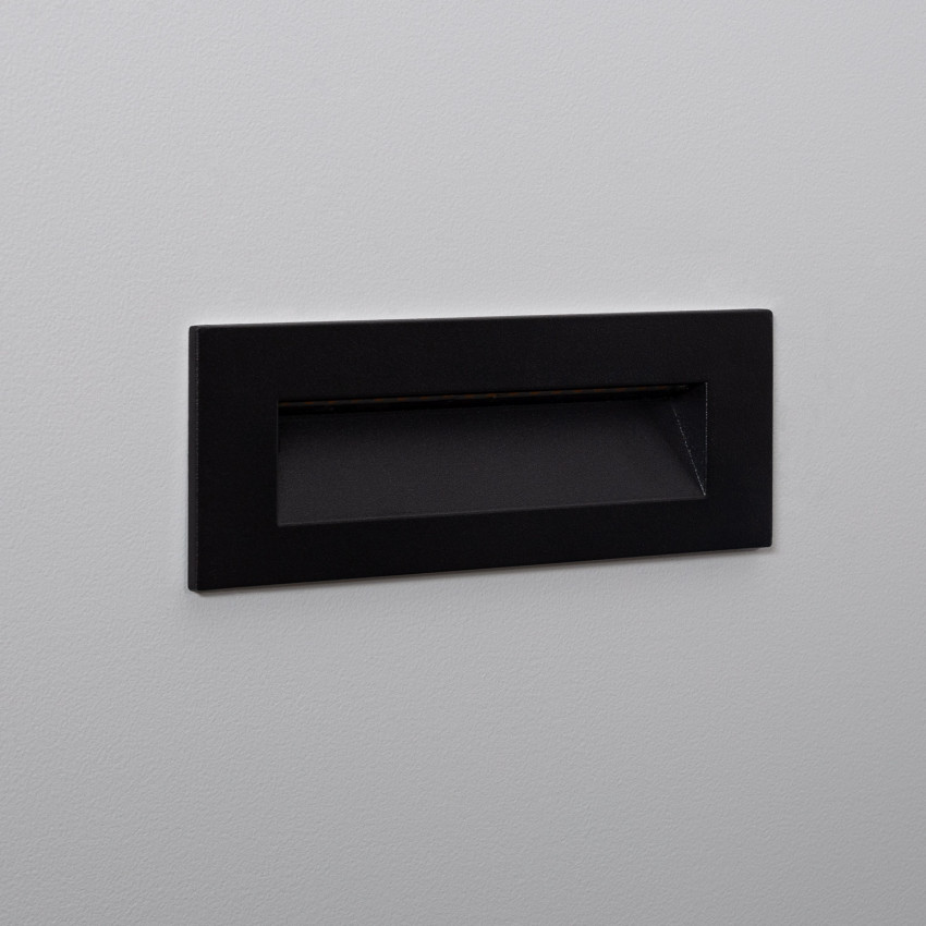 Product of 6W Groult Outdoor Rectangular Recessed Black LED Wall Light