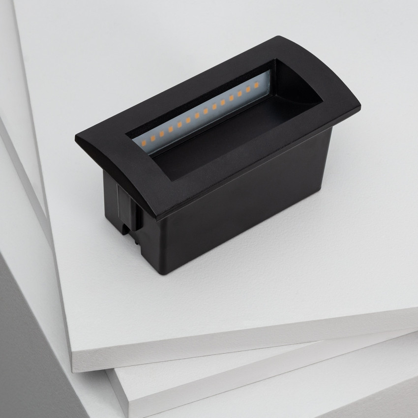 Product van Wandlamp Outdoor LED 4W Inbouw Rechthoekig Zwart Elin 