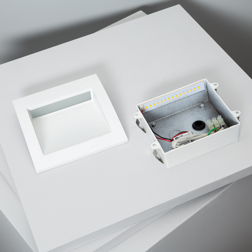 Product van Wandlamp Outdoor LED 4W Inbouw Vierkant Wit Natt