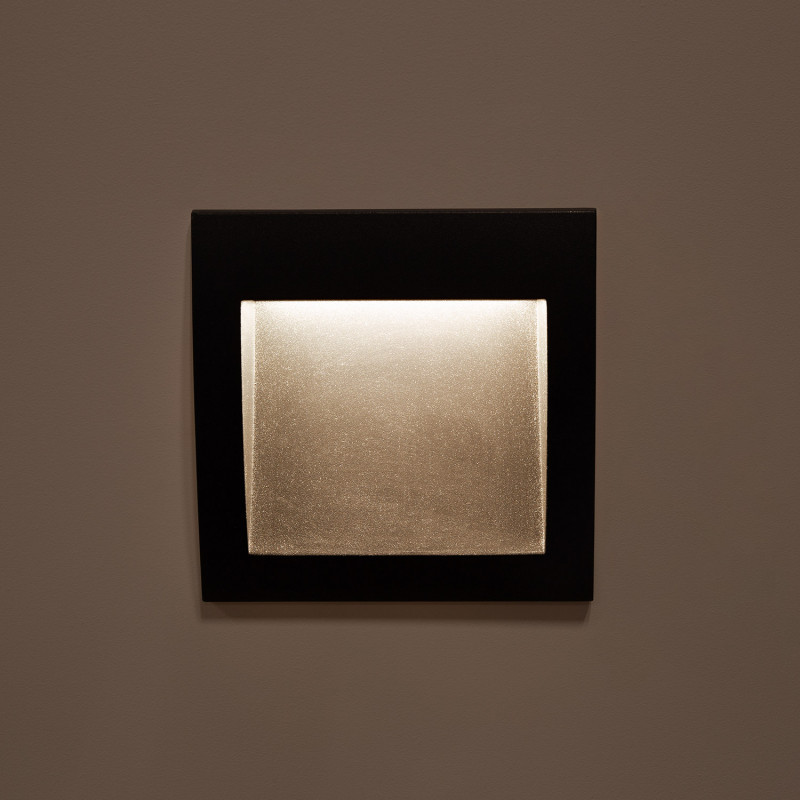 Product of 4W Natt Outdoor Square Recessed Black LED Wall Light