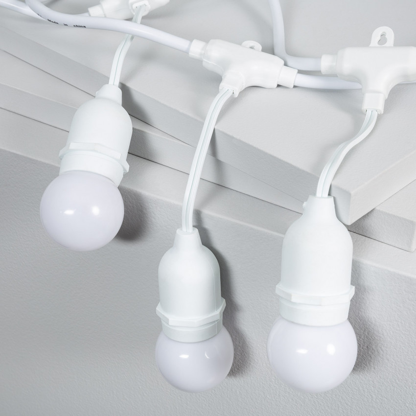 Produkt od Sada 5.5m Venkovní Světlené Girlandy v Bílé + 8 LED Barevných Žárovek E27 G45 3W 