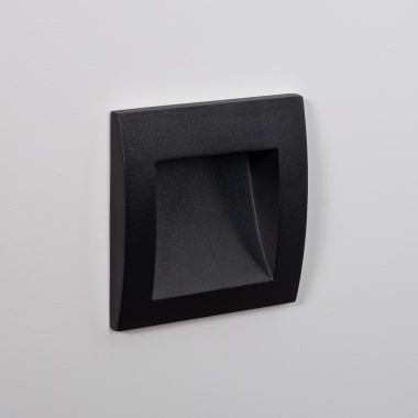 4W Leif Outdoor Square Recessed Black LED Wall Light