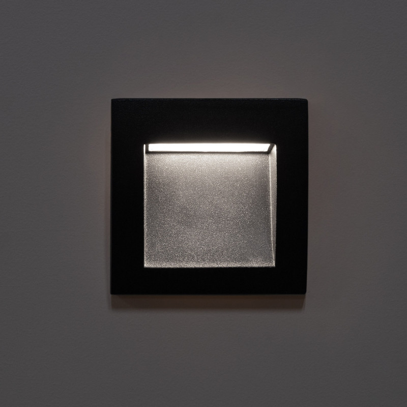 Product of 4W Leif Outdoor Square Recessed Black LED Wall Light