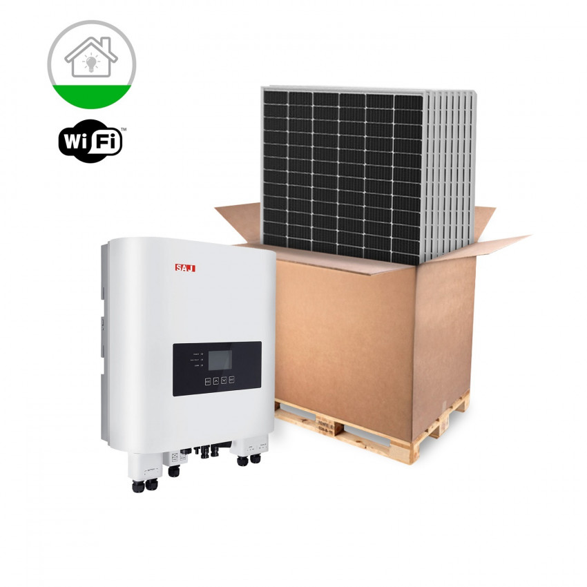 Produkt von Solar Kit Hybrid Private Haushalte kompatibel mit Batterie PYLONTECH 48V Einphasig 3.6-6 kW Panel RISEN
