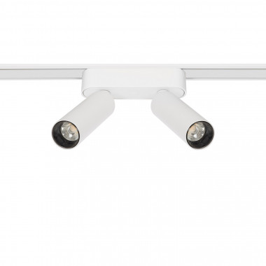 Spot LED Double 14W CRI90 (UGR16) Blanc pour Rail Magnétique Monophasé Extra-Plat 25mm 48V