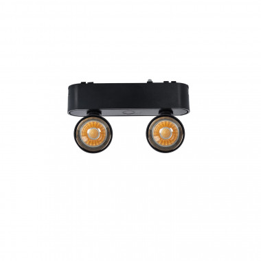 Produit de Spot LED Double 10W CRI90 (UGR16) Noir pour Rail Magnétique Monophasé Extra-Plat 25mm 48V 