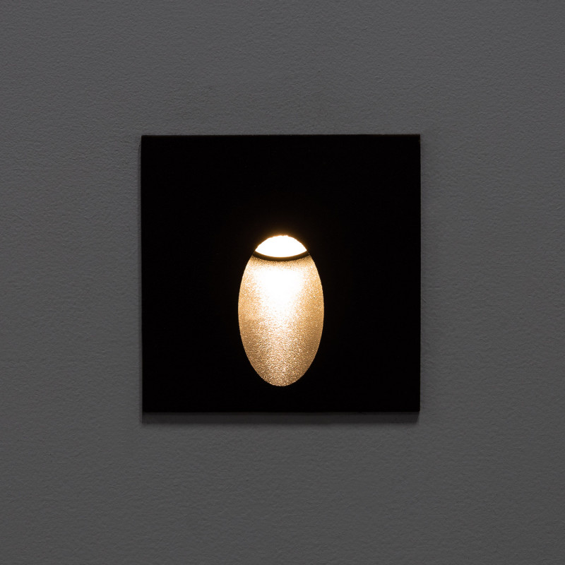 Product of 3W Ellis Square Recessed Outdoor Wall Light in Black