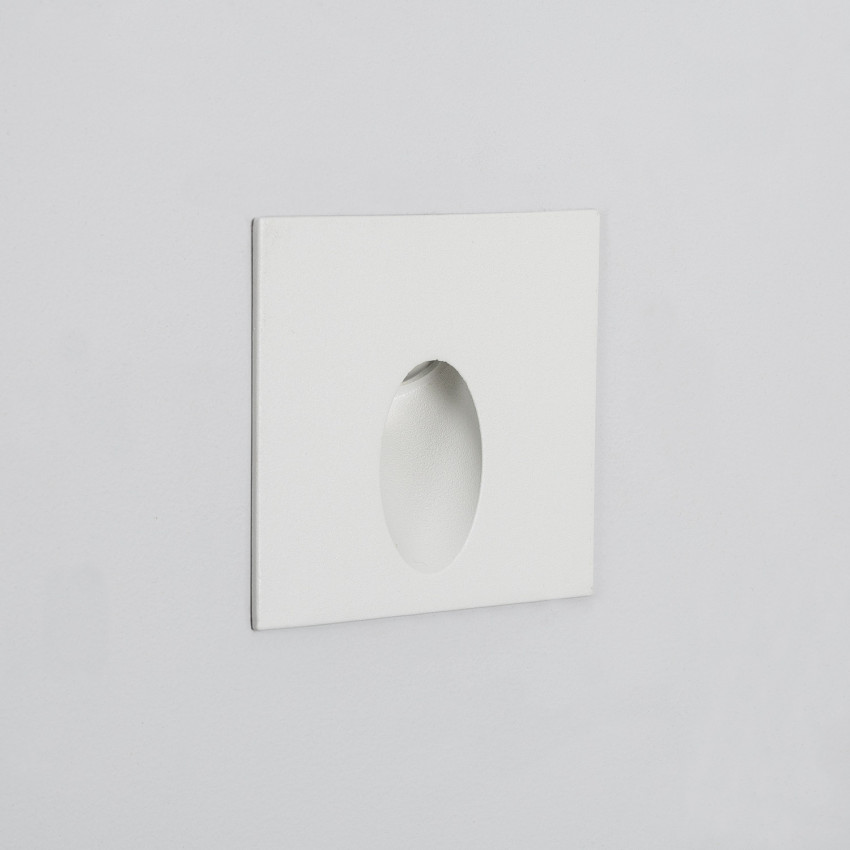 Produit de Balise Extérieure Murale LED Encastrable 2W Carrée Ellis Blanche 