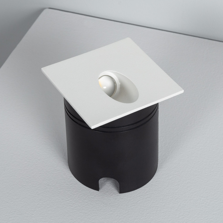 Produit de Balise Extérieure Murale LED Encastrable 2W Carrée Ellis Blanche 