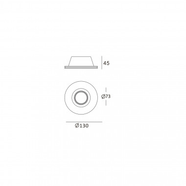 Product van Downlight Ring Integratie Rond Pleisterwerk/Pladur  voor LED Lamp GU10 / GU5.3 Cut Ø133 mm UGR17