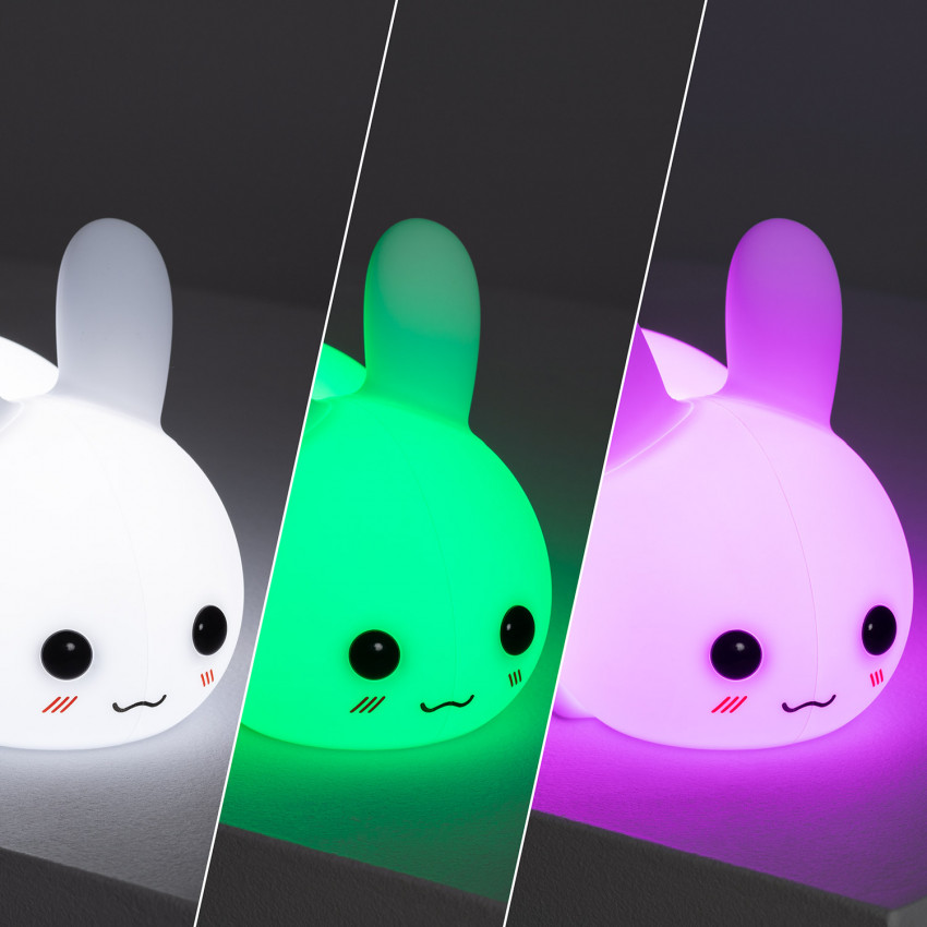 Product of LED Rabbit RGB Silicone Nightlight with Battery IP67
