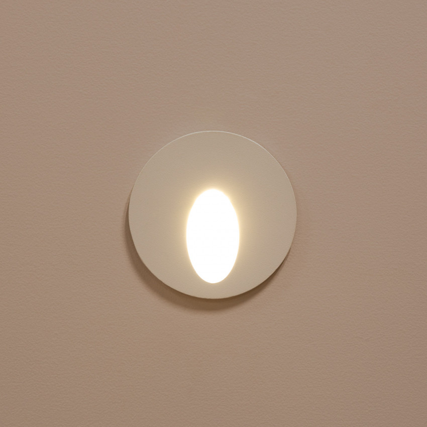 Product of 3W Boiler Round Outdoor Recessed LED Wall Light in White
