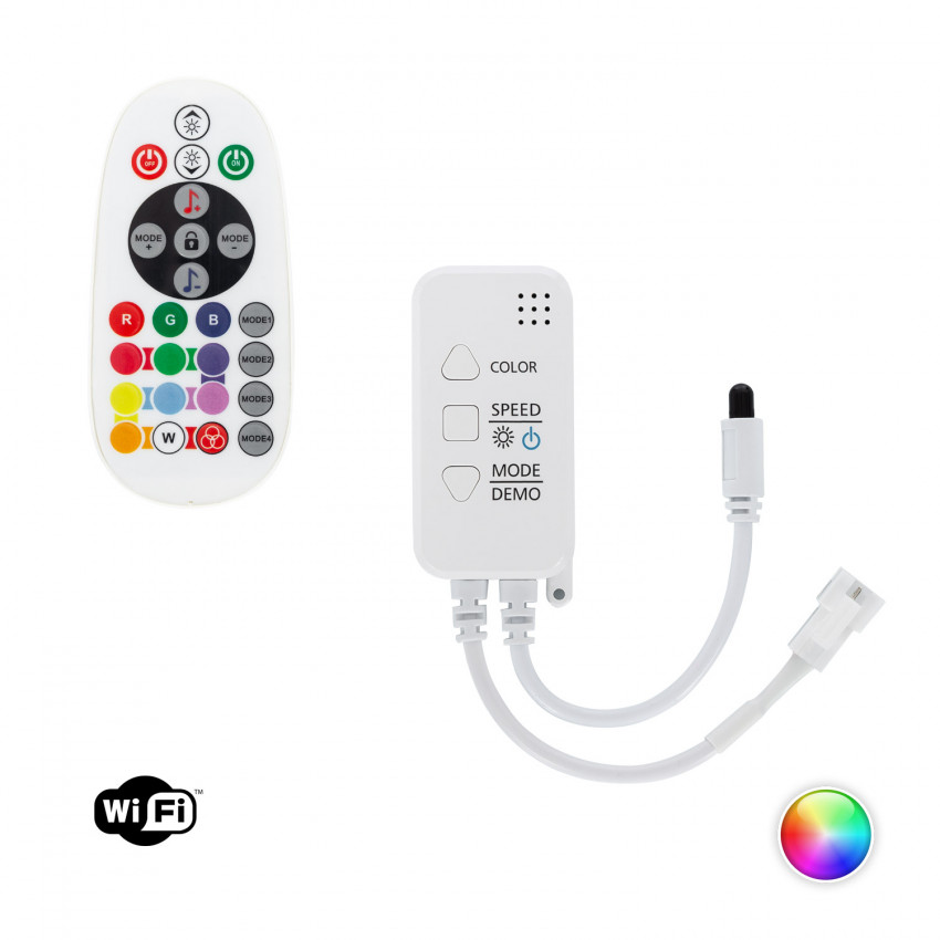 Produkt od Přijímač WiFi pro LED pásky RGBIC Digital SPI 12-24V DC s IR Dálkovým Ovladačem