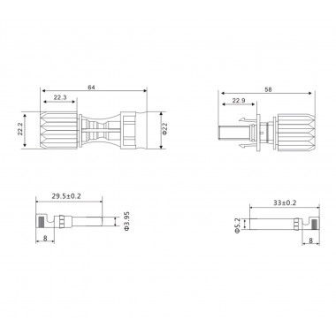 Product van Multicontact MC4 1/1 IP68 connectoren voor 8-10mm² kabels 