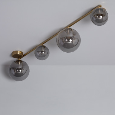Hanglamp Metaal en Glas Moonlight Brass 4spots