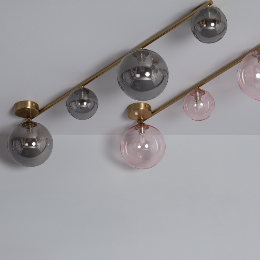 Product van Hanglamp Metaal en Glas Moonlight Brass 4spots
