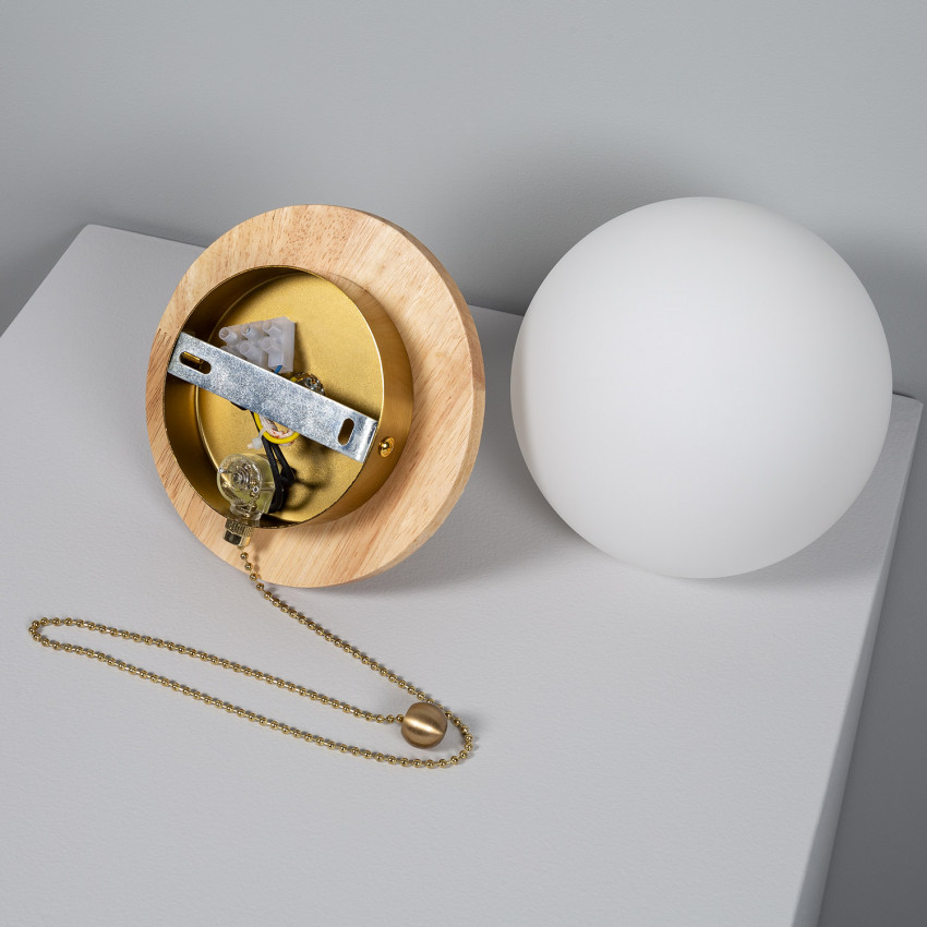 Produkt von Wandleuchte aus Holz und Glas Gold Orbit