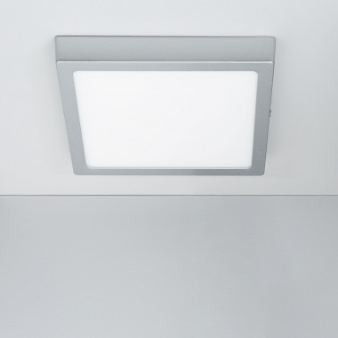 LED-Deckenleuchte 18W Eckig Aluminium 210x210mm Slim CCT Wählbar Galán