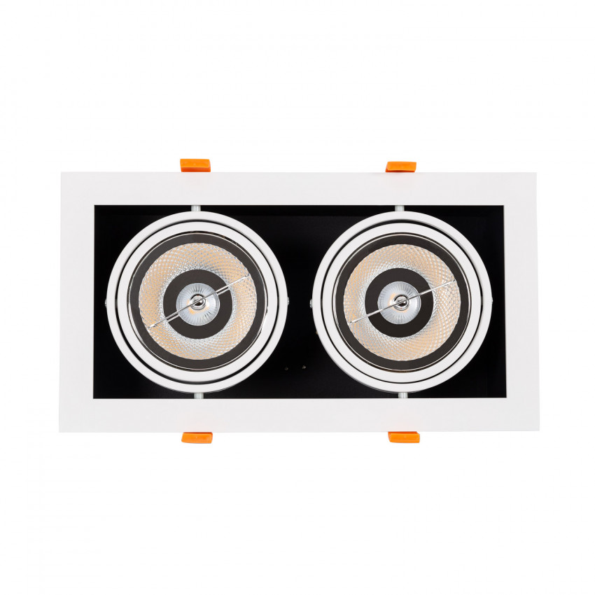 Produkt von LED-Downlight Strahler Doppelt 30W Schwenkbar Kardan Eckig AR111 Schnitt 325x165 mm