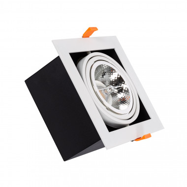 Faretto Downlight LED 15 W Orientabile Kardan Quadrato AR111 Foro 165x165 mm