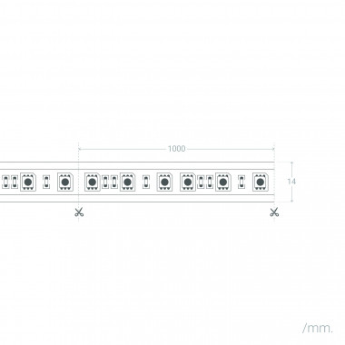 TIRA DE LED SMD 5050 AMBAR, IP65