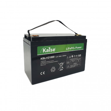 Batteria al litio 12V 100Ah 1.28kWh KAISE KBLI121000 - Ledkia