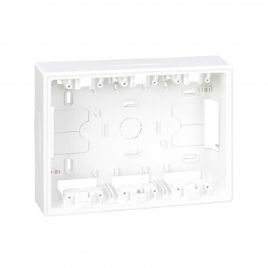 Basis contactdoos Opbouw voor 3 dubbele elementen Wit SIMON 500 Cima 51050003-030