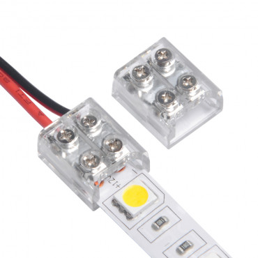 LEDLUX 4 Pezzi Connettore Striscia Led 2 PIN, Per Striscia Led Mono Colore  (Chiudere, Passo 12mm)