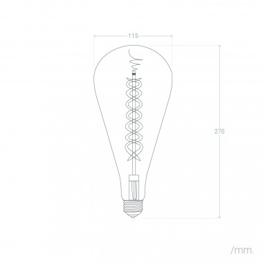 Product van LED Lamp Filament  E27 8W 800 lm ST115 Amber 