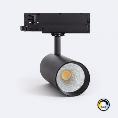 Spot LED Carlo 30W pour Rail Triphasé CCT Sélectionnable No Flicker Noir